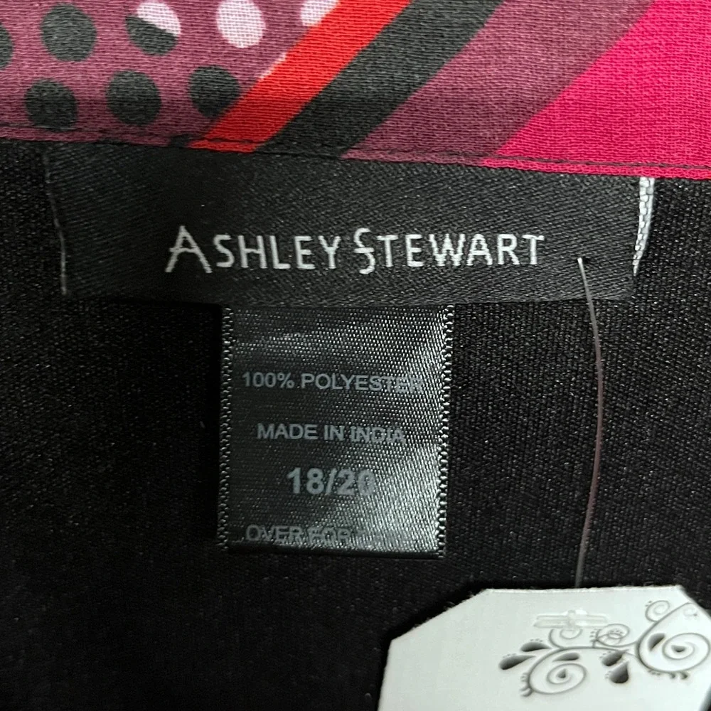 Ashley Stewart Dress Size 18/20 Pink Geometric Chevron High-Low V-Neck Boho 3778 - Picture 4 of 7